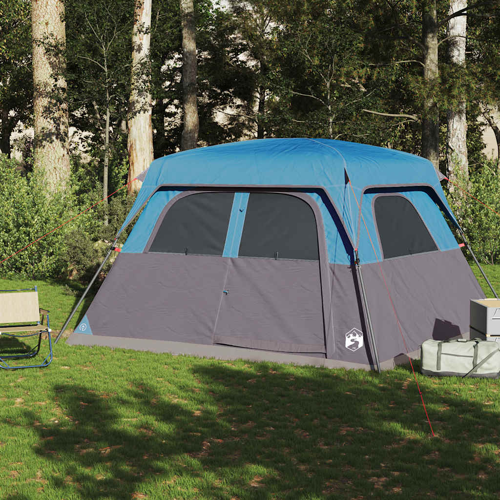 vidaXL Gezinstent 6-persoons waterdicht blauw afbeelding