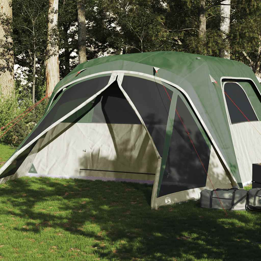 vidaXL 6-personers campingtelt med fortelt vandtæt grøn