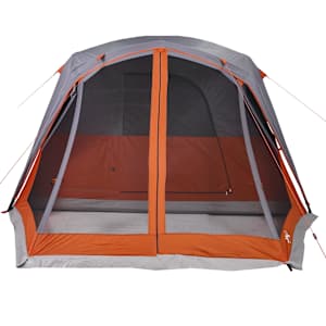 Rodinný stan s verandou pro 6 osob šedý a oranžový nepromokavý - obrázek 6