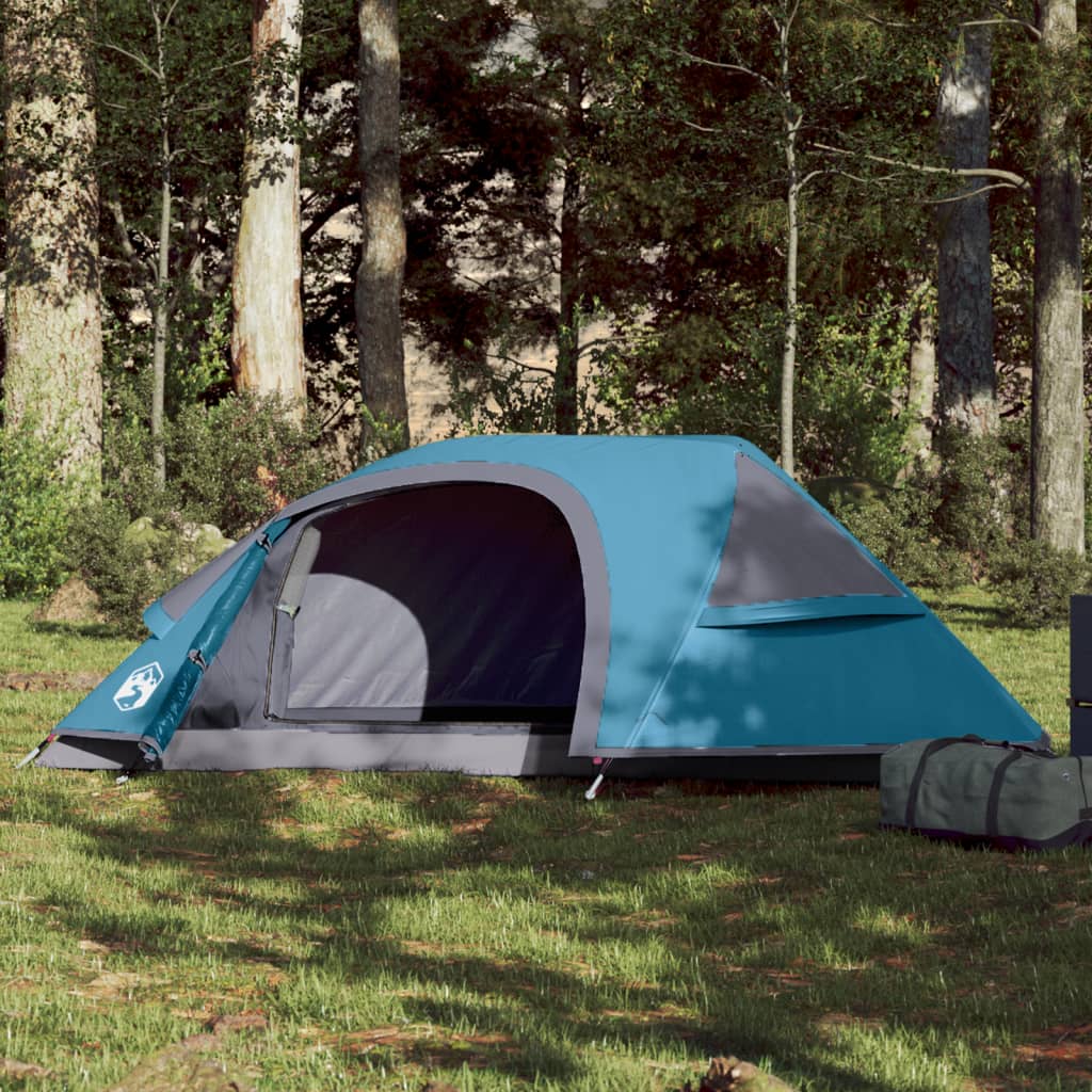vidaXL Cort de camping cupolă pentru 1 persoană, albastru, impermeabil