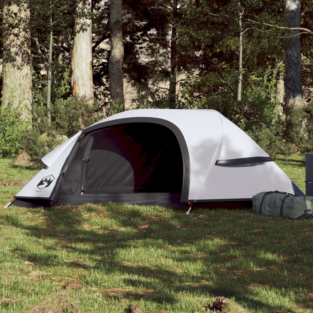 vidaXL Cort camping cupolă 1 persoană alb, țesătură opacă, impermeabil