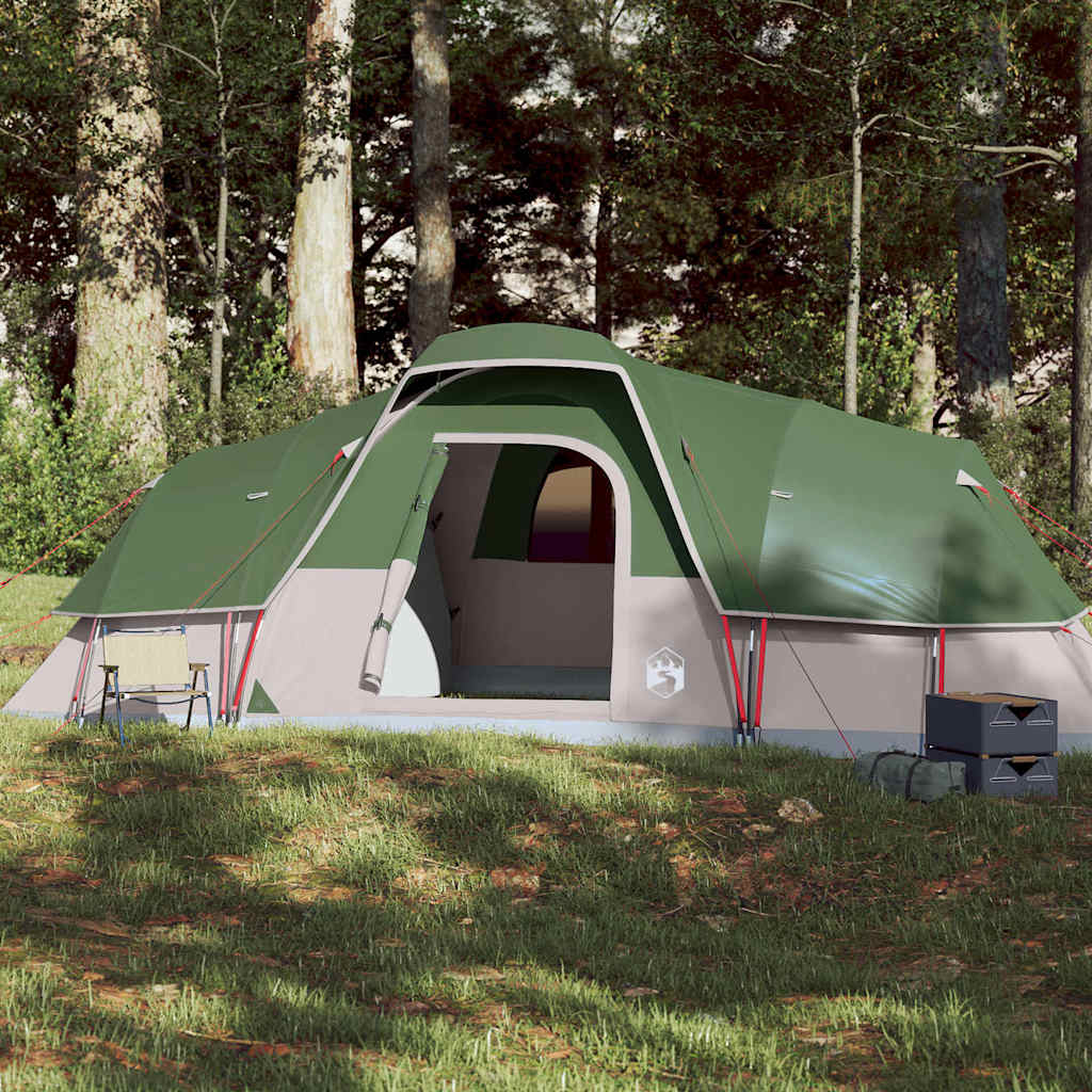 vidaXL Kuppeltelt for camping 11 personer gr&oslash;nn vanntett
