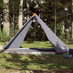 Družinski šotor tipi za 8 oseb siv in oranžen vodoodporen