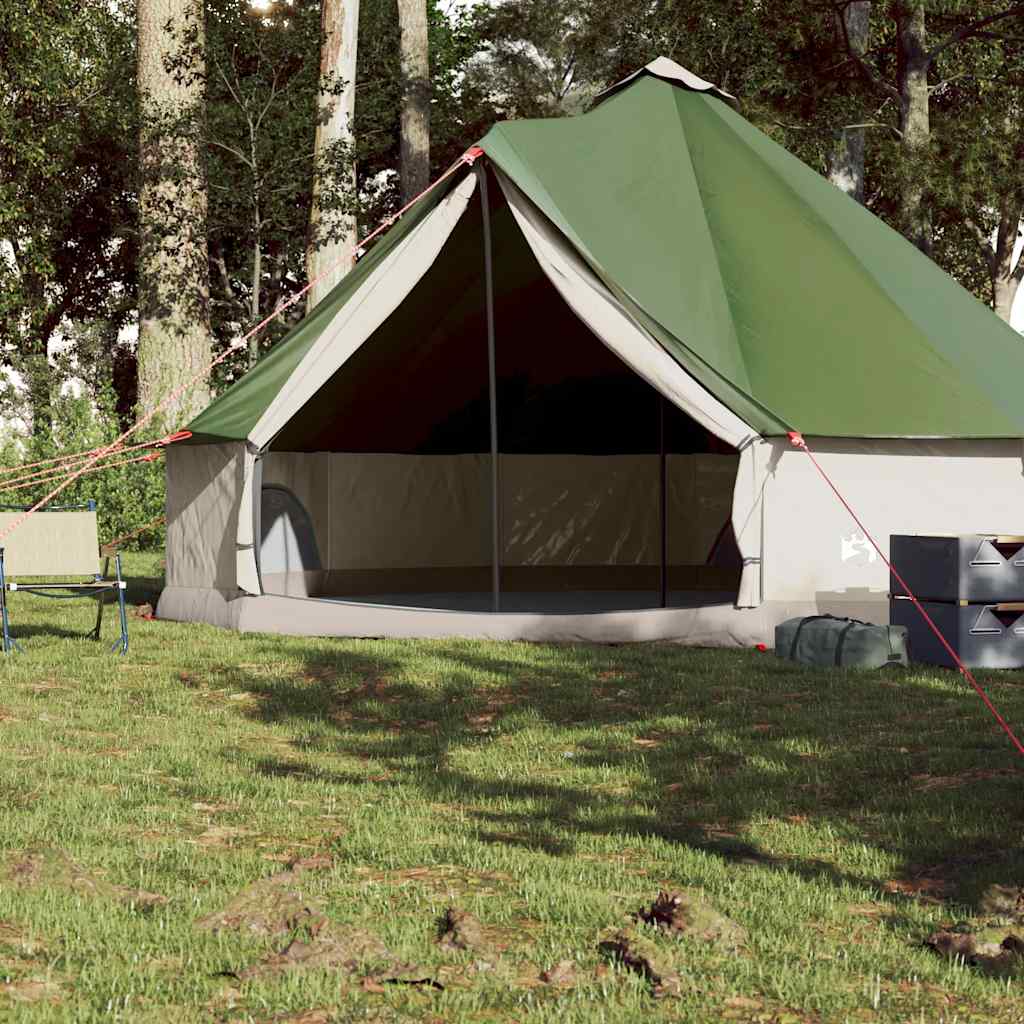 vidaXL Cort de familie Tipi pentru 8 persoane, verde, impermeabil