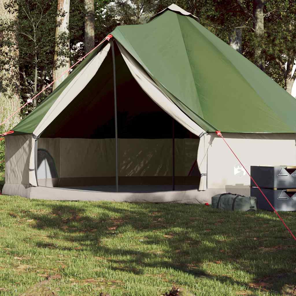 Tipi-telt for camping 8 personer grønn vanntett