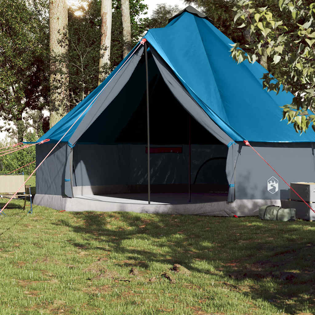 vidaXL Cort de familie Tipi pentru 10 persoane, albastru, impermeabil