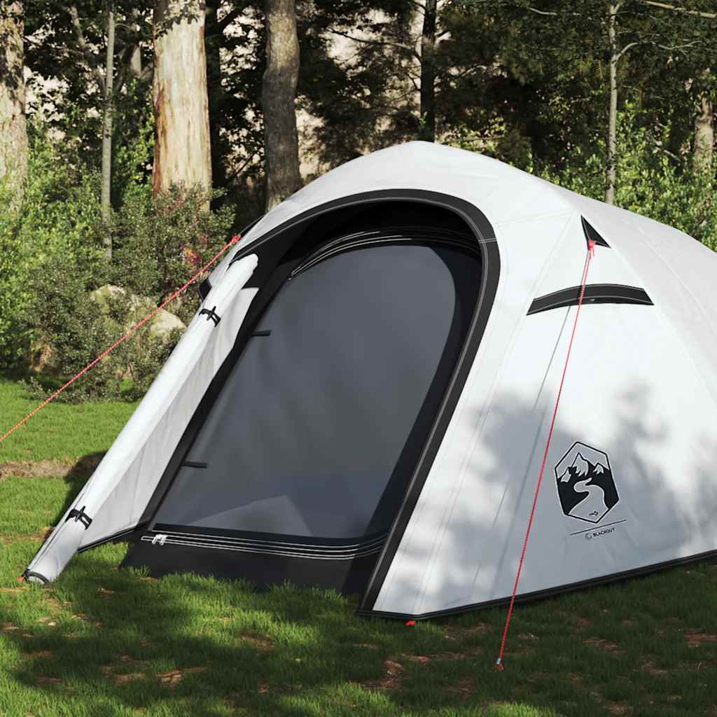 vidaXL Cort camping tunel 3 persoane, alb, țesătură opacă, impermeabil