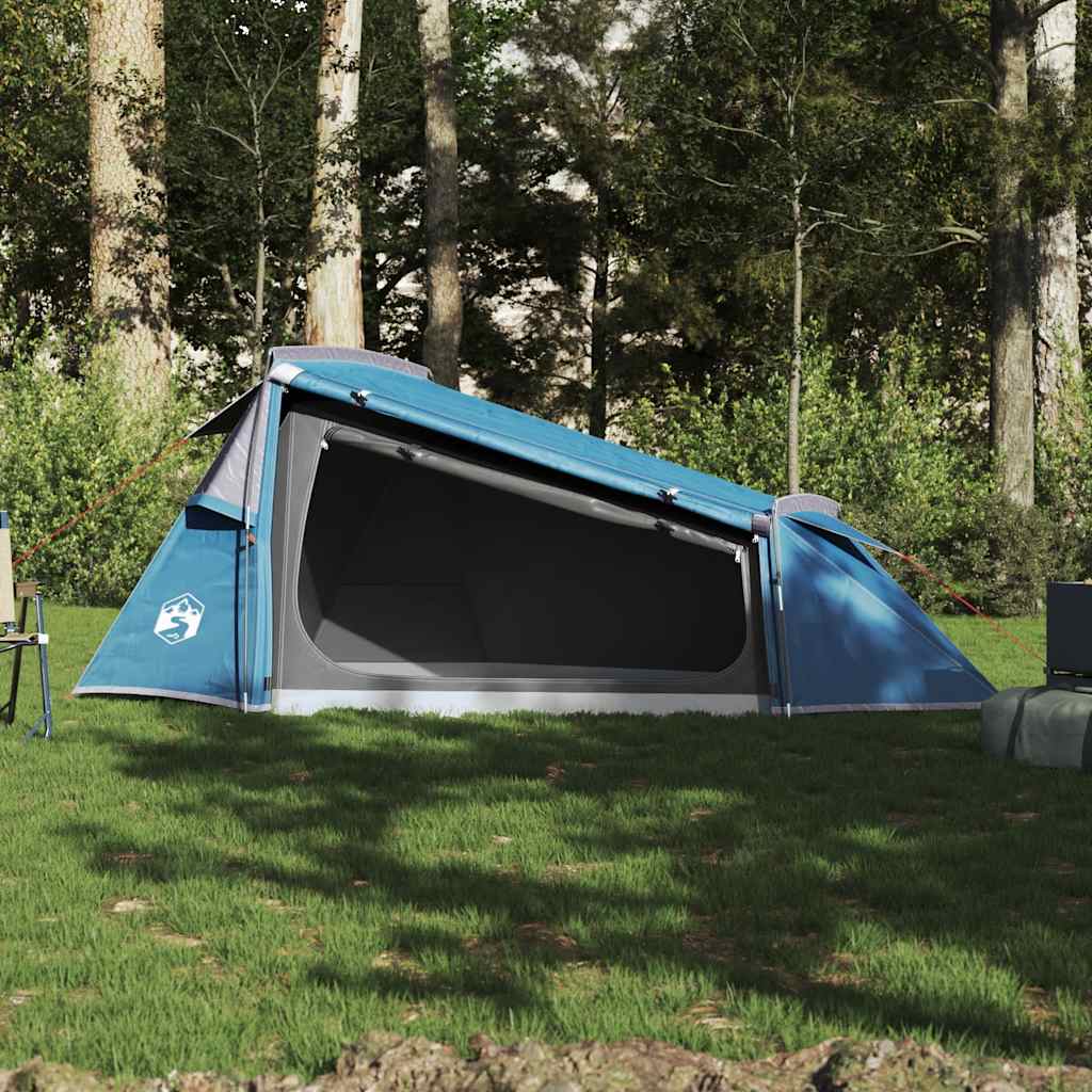 vidaXL Cort de camping tunel pentru 2 persoane, albastru, impermeabil