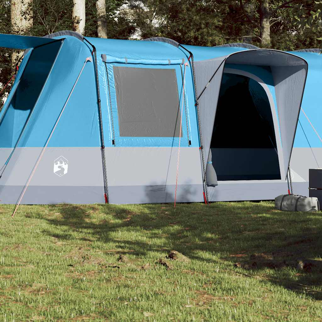 vidaXL Cort de camping tunel pentru 4 persoane, albastru, impermeabil