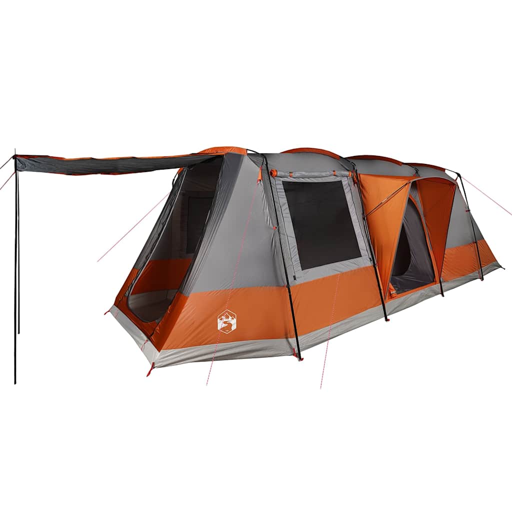 vidaXL Cort de camping tunel 4 persoane, gri/portocaliu, impermeabil