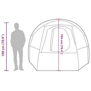 Kempingový stan tunel pro 4 osoby zelený nepromokavý - obrázek 17