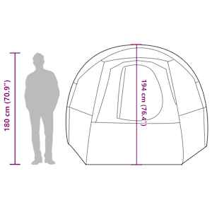 Kempingový stan tunel pro 4 osoby modrý nepromokavý - obrázek 17