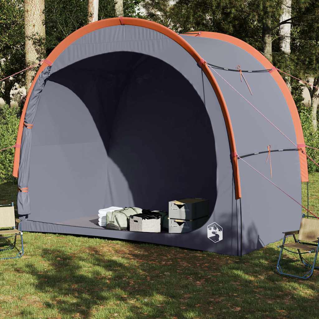 vidaXL Opbergtent waterdicht grijs en oranje afbeelding