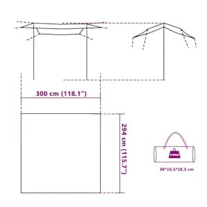 Kempingová plachta modrá 300 x 294 cm nepromokavá - obrázek 9
