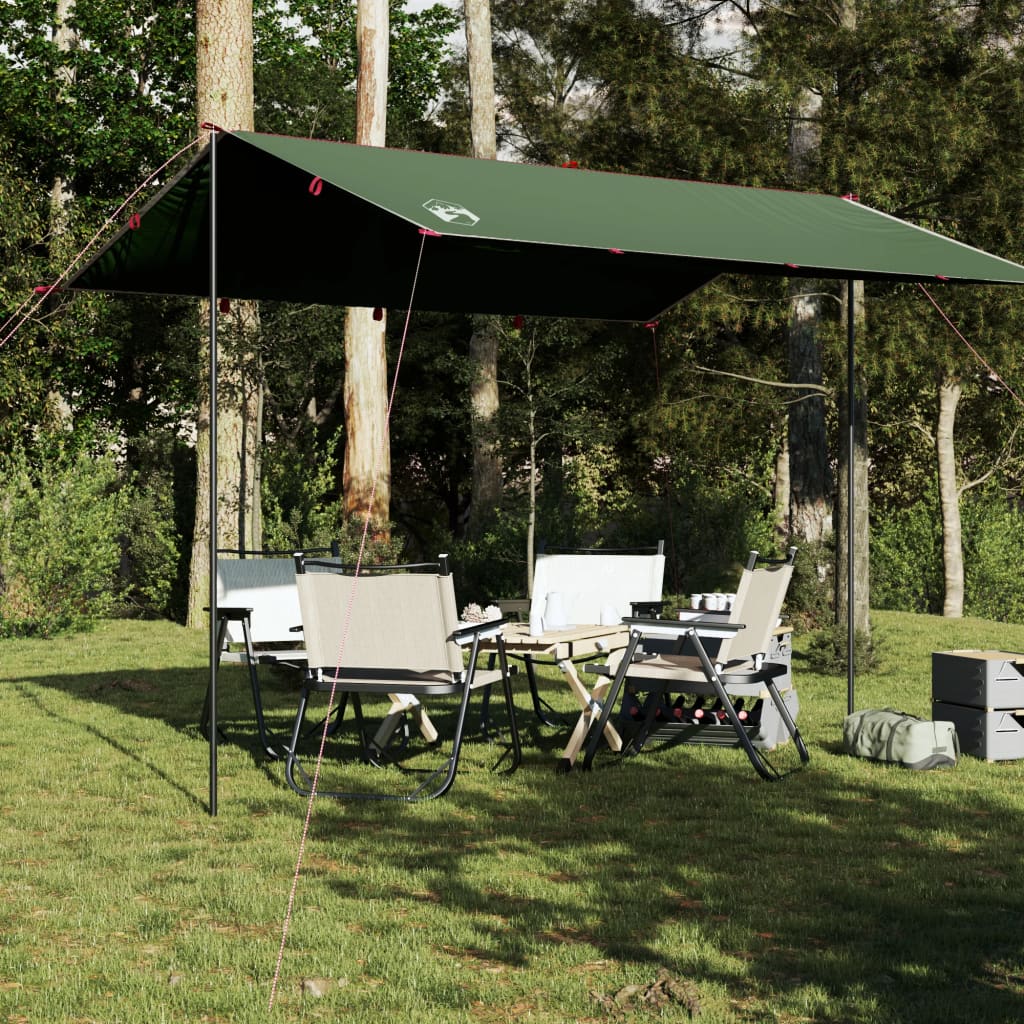 vidaXL Prelată de camping, verde, 360x294 cm, impermeabilă