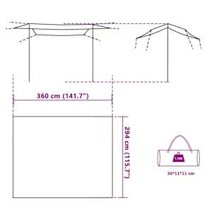 Kempingová plachta šedá a oranžová 360 x 294 cm nepromokavá - obrázek 8