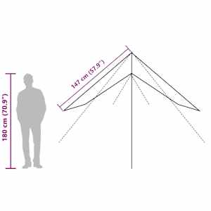 Kempingová plachta zelená 360 x 294 cm nepromokavá - obrázek 11