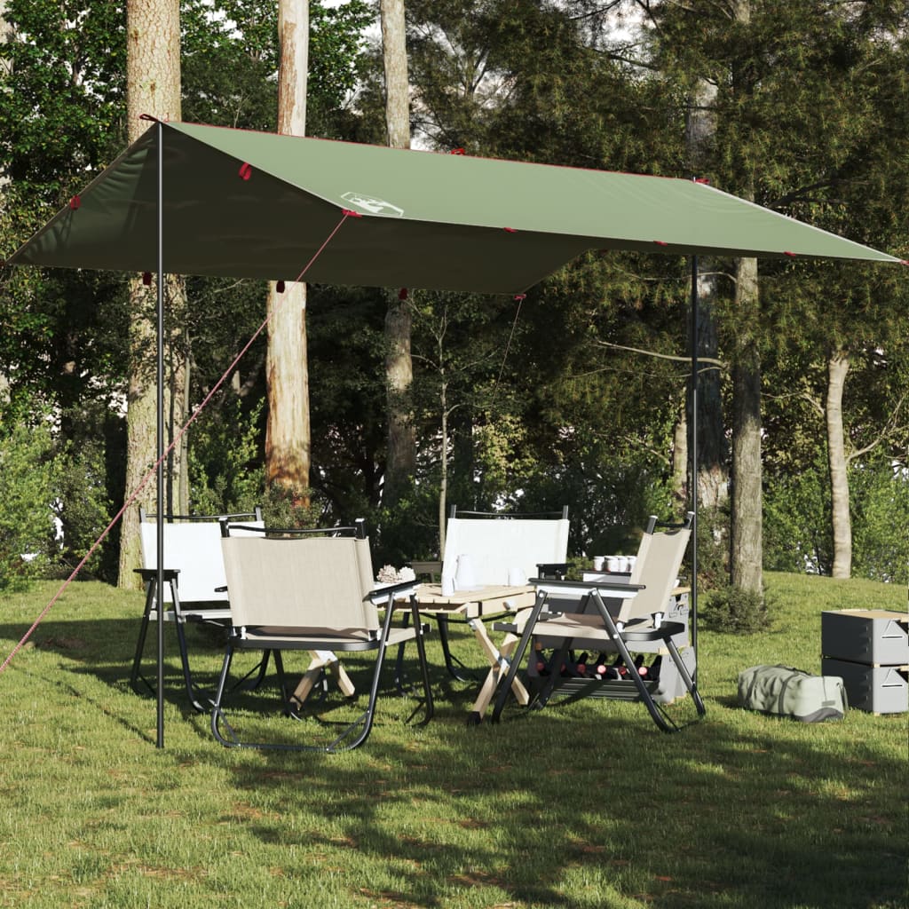 vidaXL Prelată de camping, verde, 360x294 cm, impermeabilă