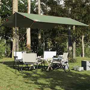 Kempingová plachta zelená 360 x 294 cm nepromokavá - obrázek 1