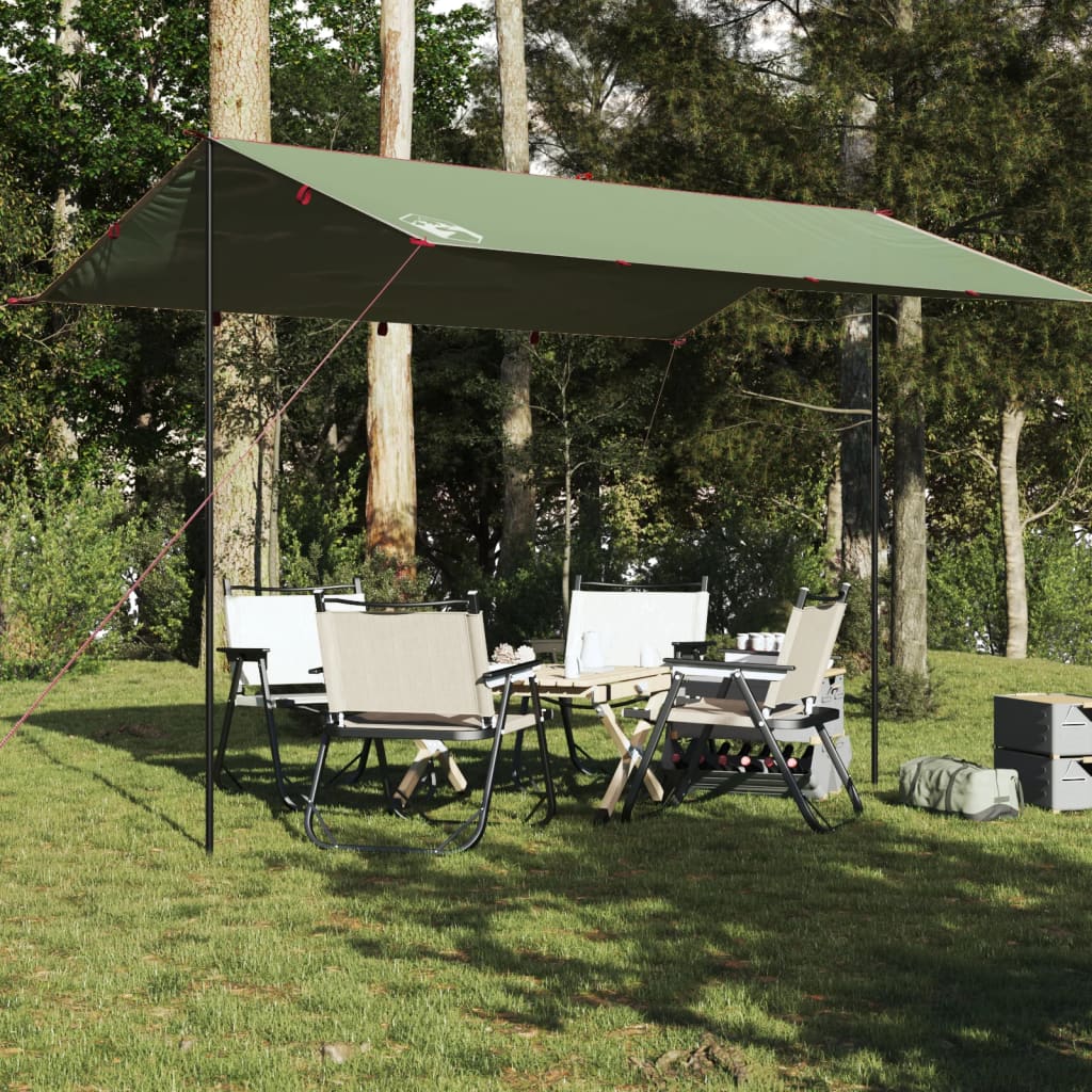 vidaXL Prelată de camping, verde, 400x294 cm, impermeabilă
