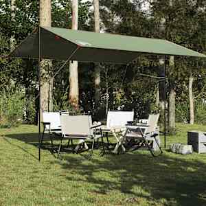 Kempingová plachta zelená 400 x 294 cm nepromokavá - obrázek 3