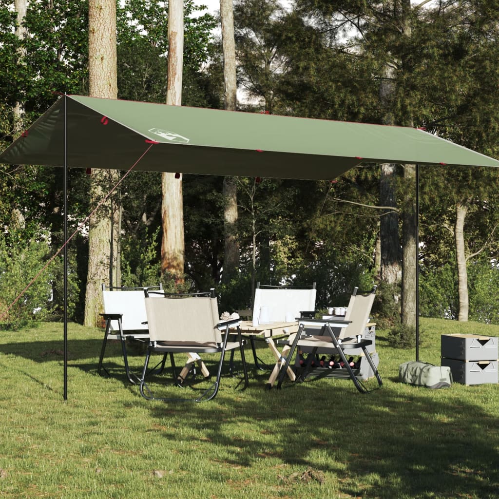 vidaXL Prelată de camping, verde, 500x294 cm, impermeabilă