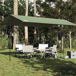 Kempingová plachta zelená 500 x 294 cm nepromokavá - obrázek 1
