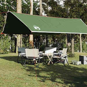 Kempingová plachta zelená 500 x 294 cm nepromokavá - obrázek 1