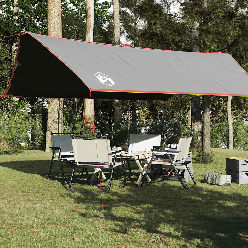 vidaXL Prelată de camping, gri și portocaliu, 500x294 cm, impermeabilă