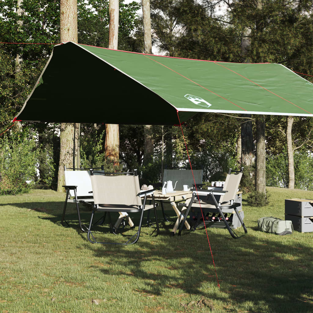 vidaXL Prelată de camping, verde, 420x440 cm, impermeabilă