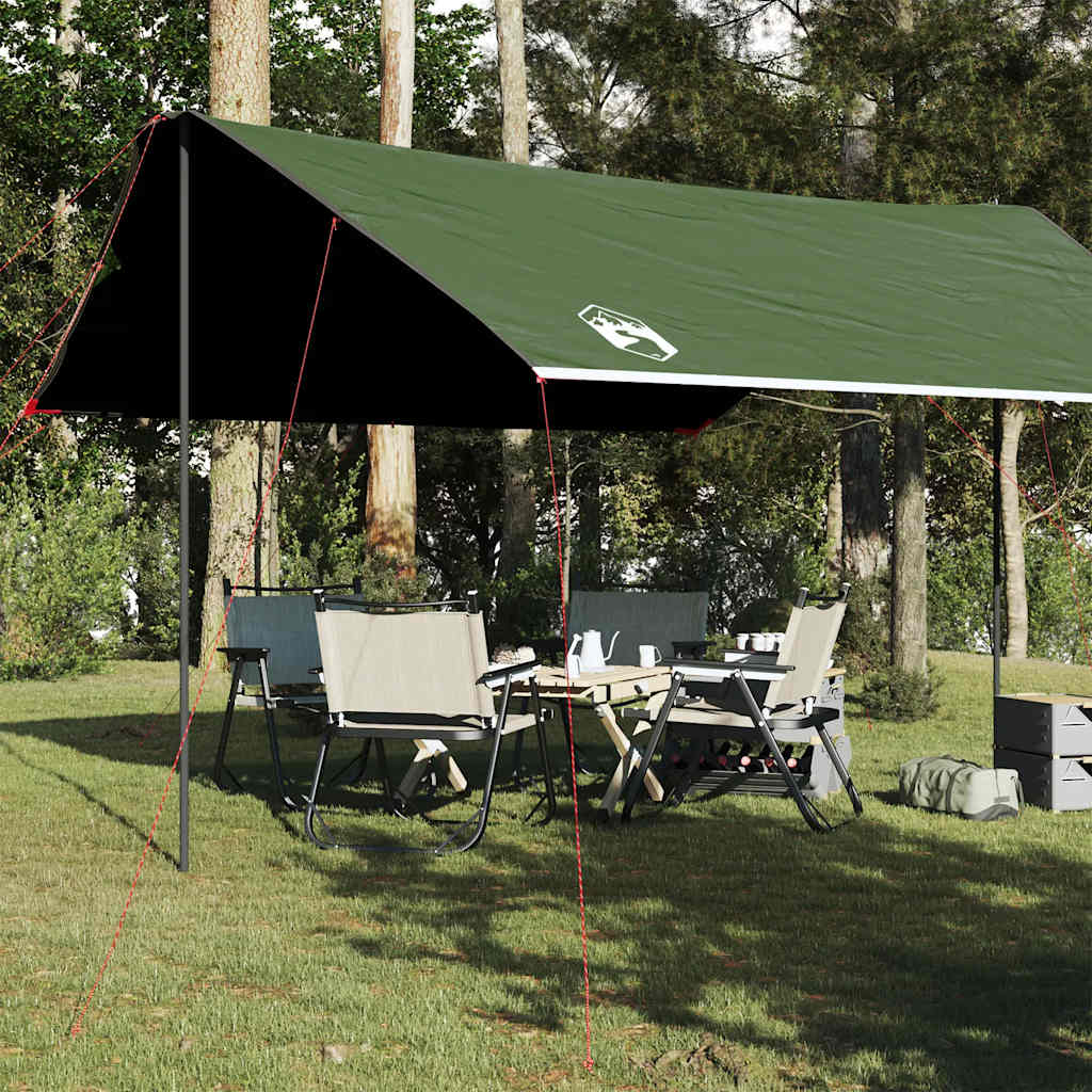 vidaXL Prelată de camping, verde, 460x305x210 cm, impermeabilă