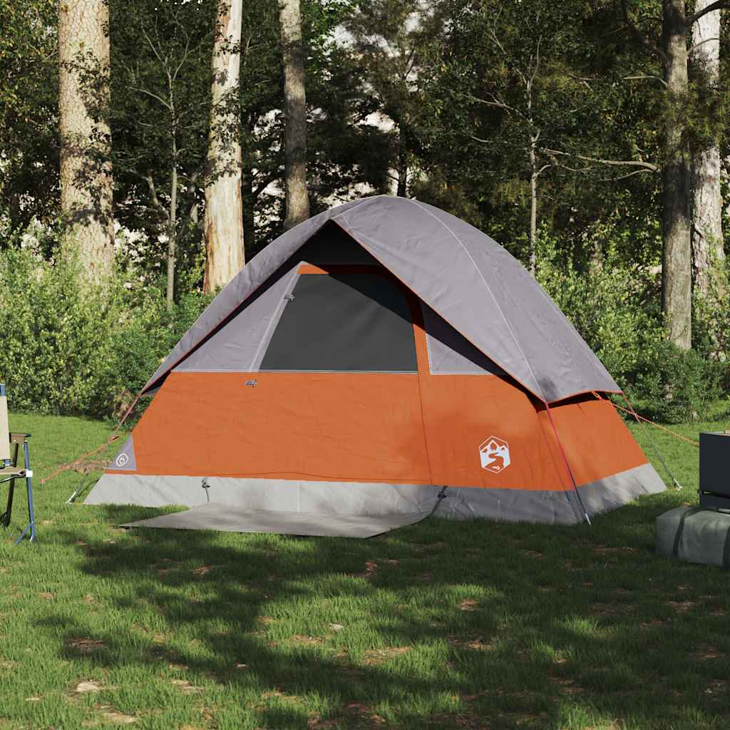 vidaXL Retkiteltta kupoli 2 henkilölle oranssi vedenpitävä