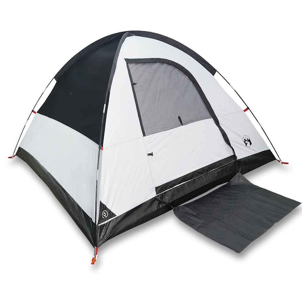 vidaXL Cort camping cupolă 3 persoane alb, țesătură opacă, impermeabil