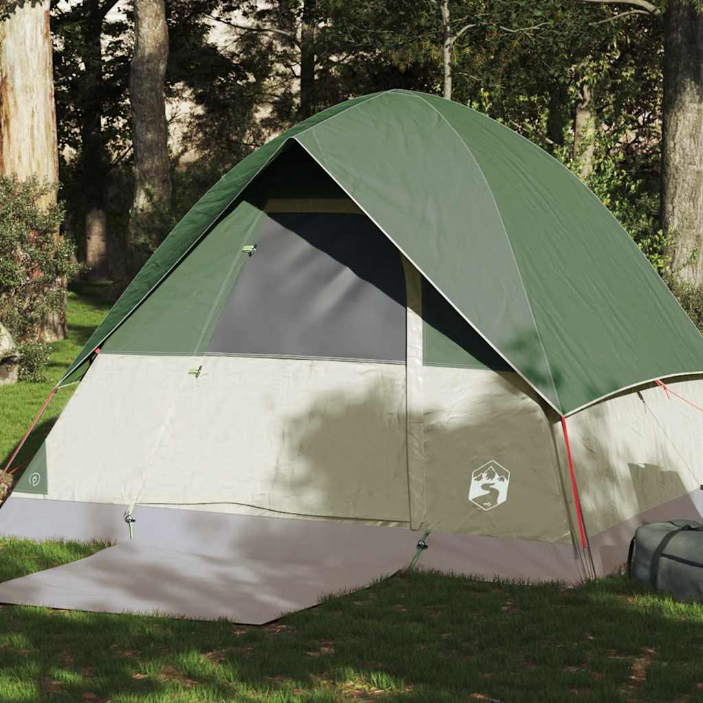 vidaXL Cort de camping cupolă pentru 4 persoane, verde, impermeabil