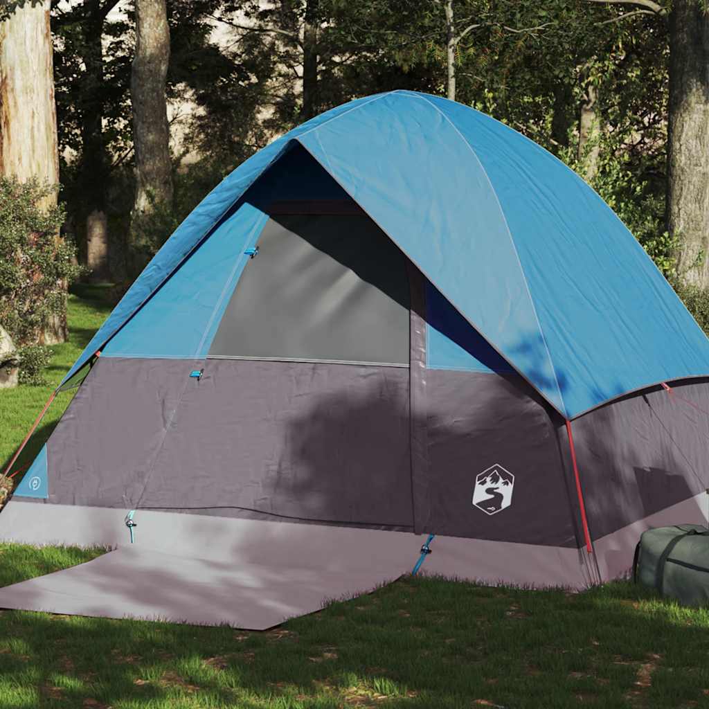 vidaXL Cort de camping cupolă pentru 4 persoane, albastru, impermeabil