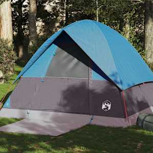 Šotor za kampiranje za 4 osebe moder vodoodporen