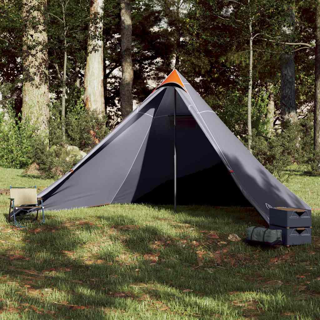 vidaXL Tipi-Familienzelt 7 Personen Grau und Orange Wasserdicht