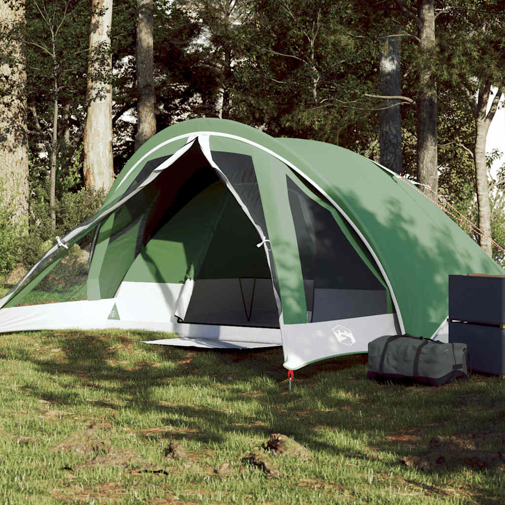 vidaXL Cabină cort de camping, 4 persoane, verde, impermeabil