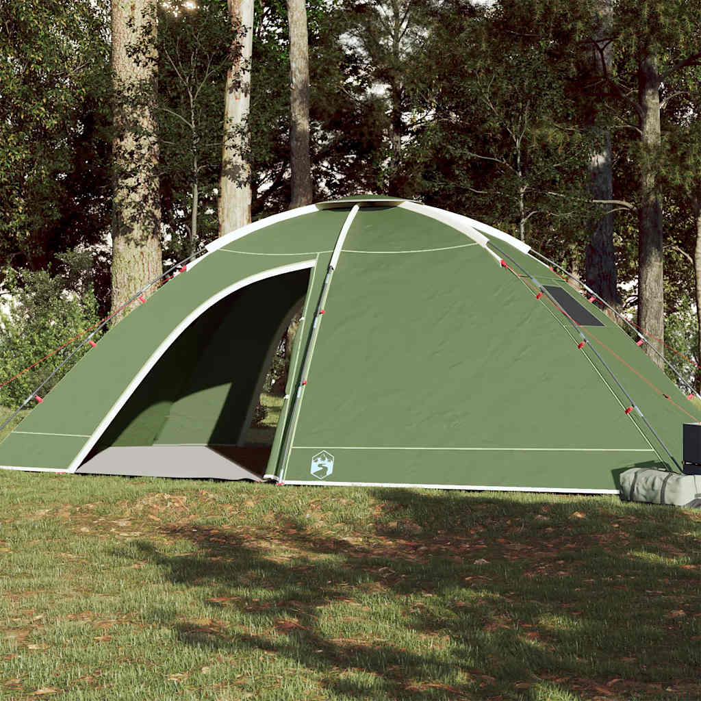 vidaXL Cort de camping pentru 8 persoane, verde, impermeabil