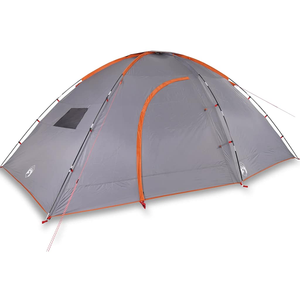 vidaXL Cort de camping pentru 8 persoane, gri și portocaliu, impermeabil