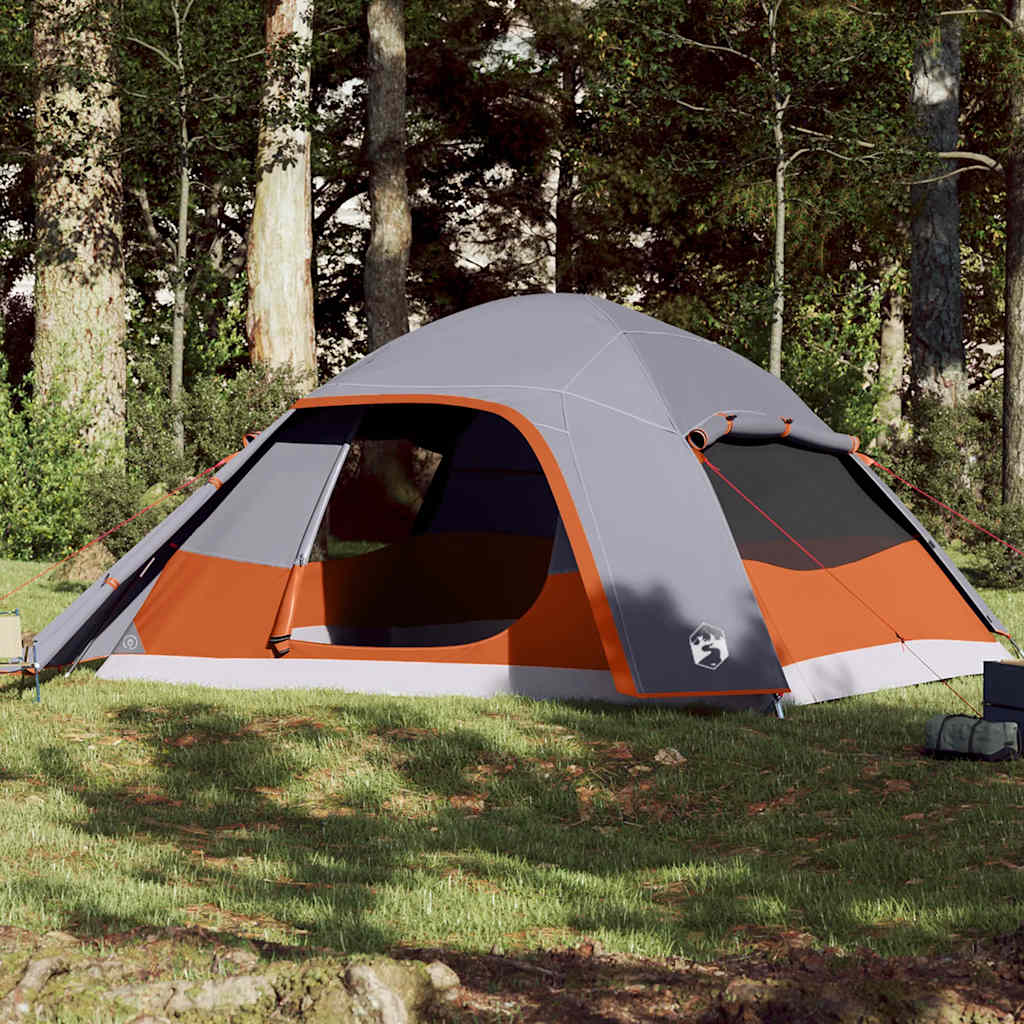vidaXL Kuppeltelt for camping 6 personer grå vanntett