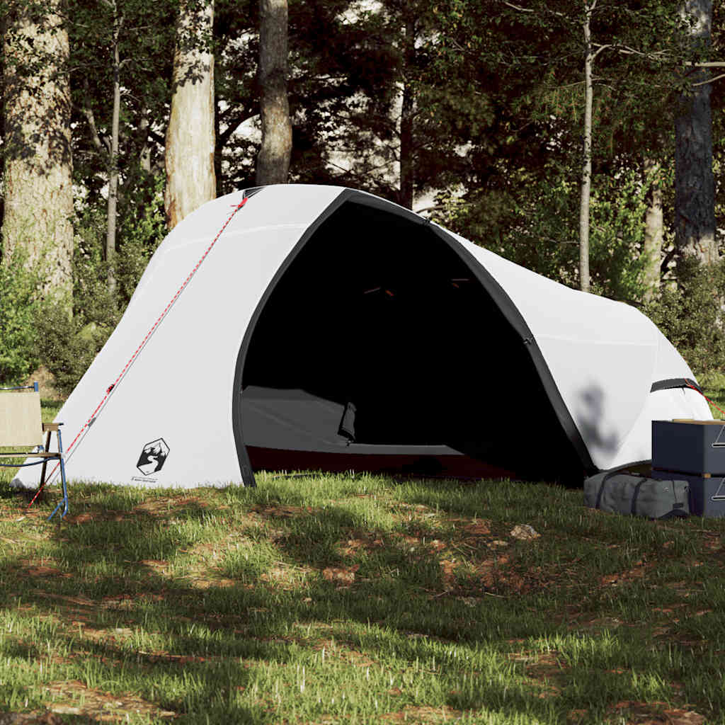 vidaXL Tenda de campismo cúpula p/ 4 pessoas opaca impermeável branco