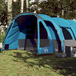 Družinski šotor za 8 oseb moder vodoodporen