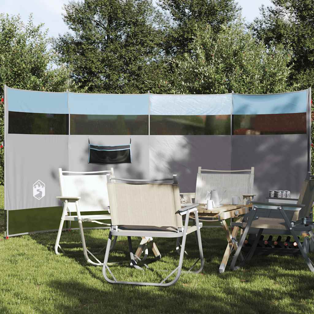 vidaXL Paravan de camping, albastru, 366x152x152 cm, impermeabil