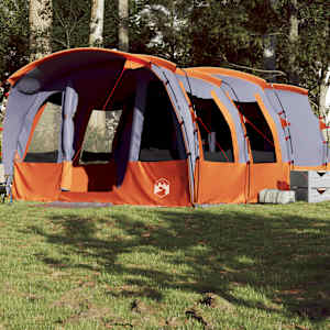 Družinski šotor za 8 oseb siv vodoodporen