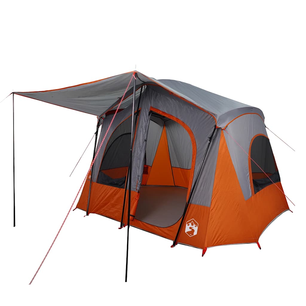 vidaXL Tent 5-persoons waterdicht grijs en oranje afbeelding