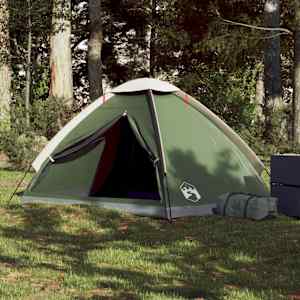 Šotor za kampiranje za 2 osebi zelen vodoodporen