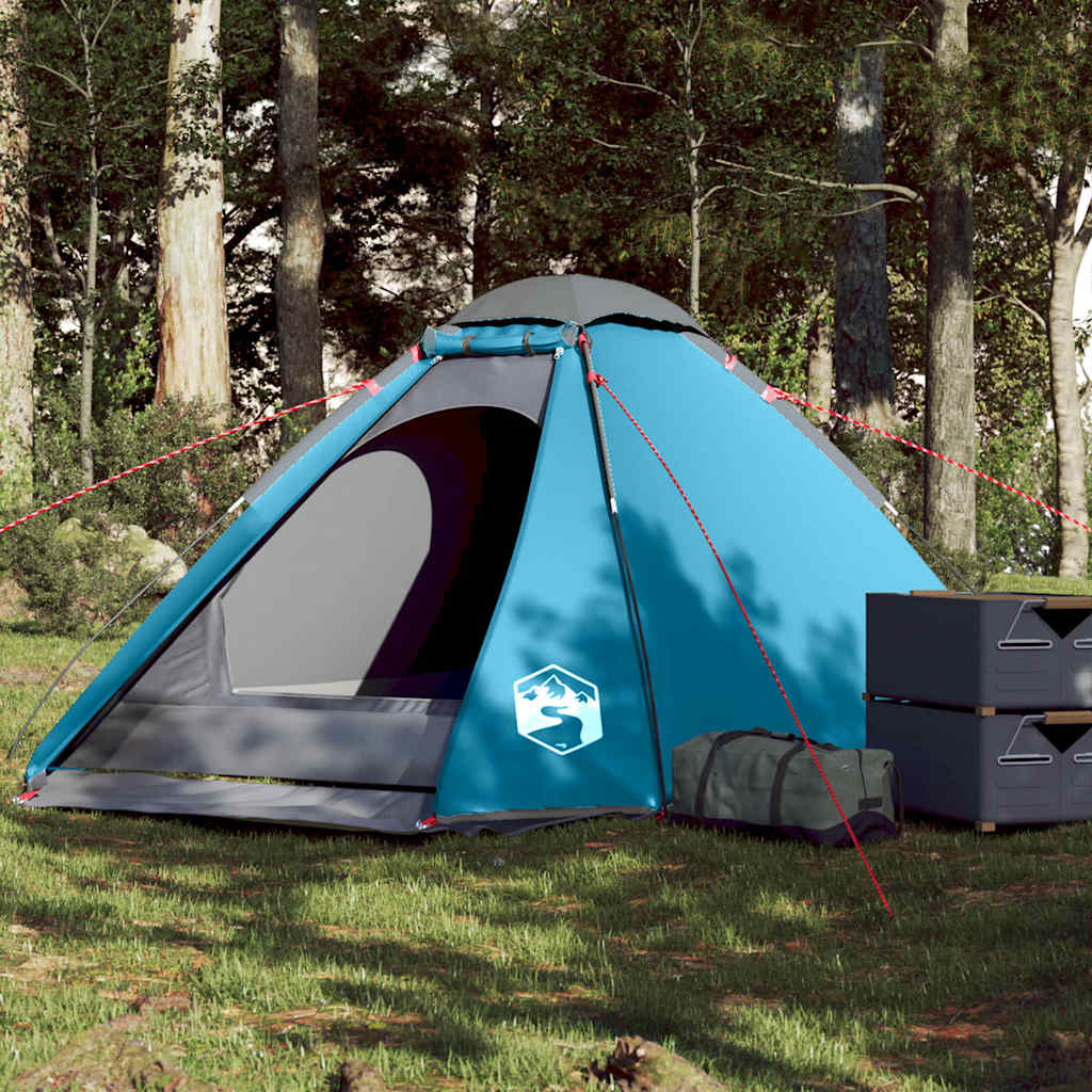 vidaXL 4-personers campingtelt vandtæt blå
