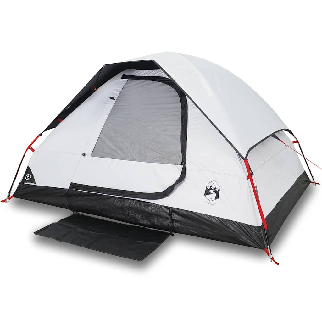vidaXL Cort camping cupolă 2 persoane alb, țesătură opacă, impermeabil