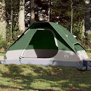 Družinski šotor za 6 oseb zelen vodoodporen